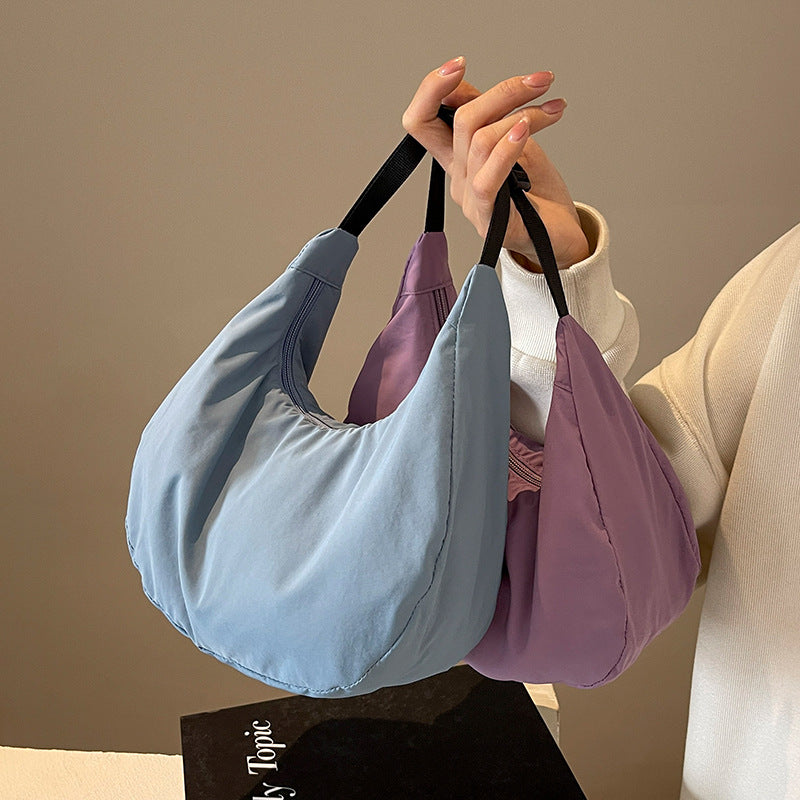 Sac à raviolis léger pour femme, en nylon de couleur unie