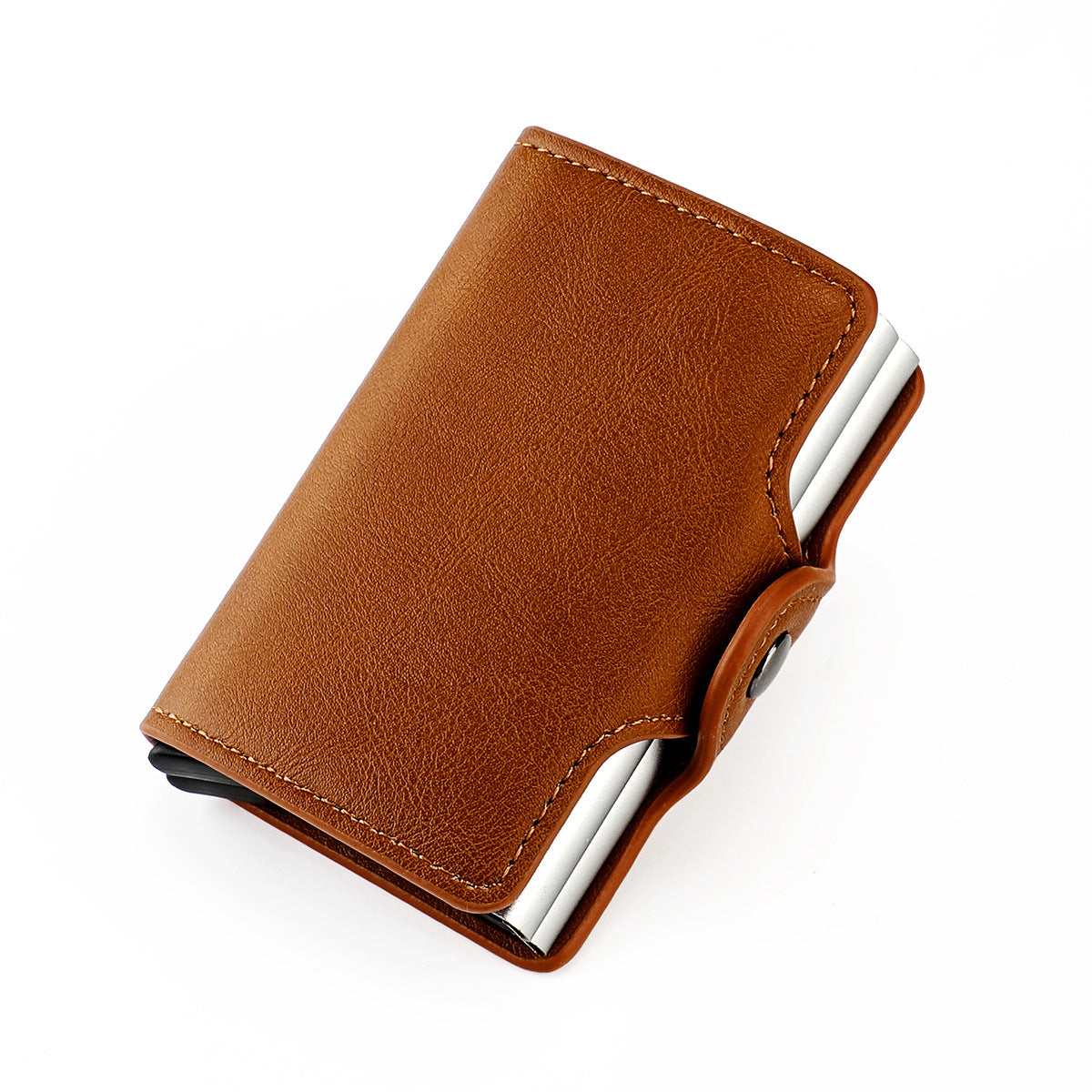 Boîte en aluminium RFID pour hommes, pince à carte, boîte double en aluminium à ouverture automatique