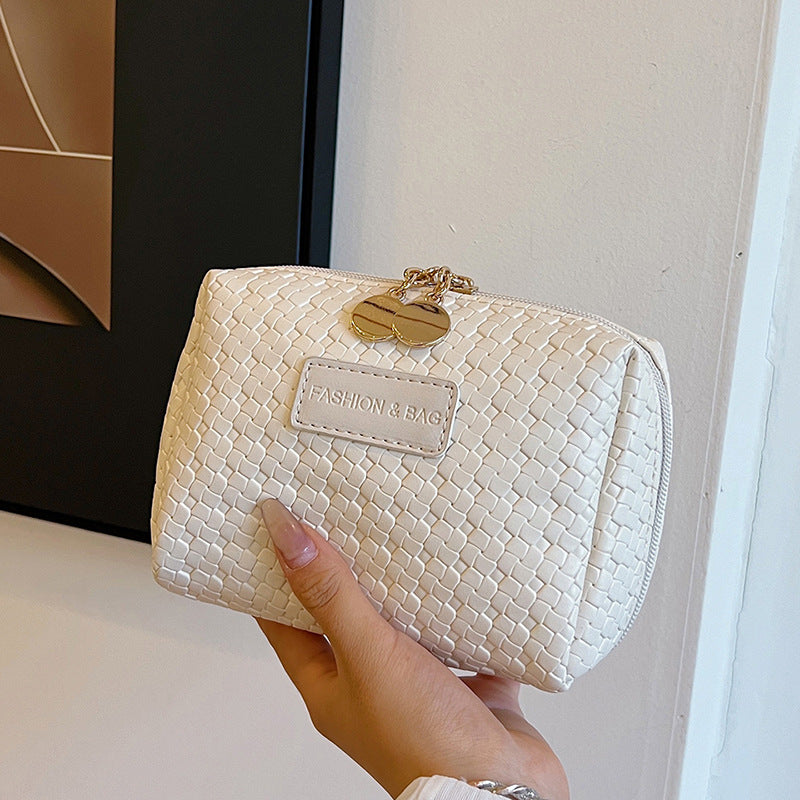 Classic Style Woven Pattern Cosmetic Bag