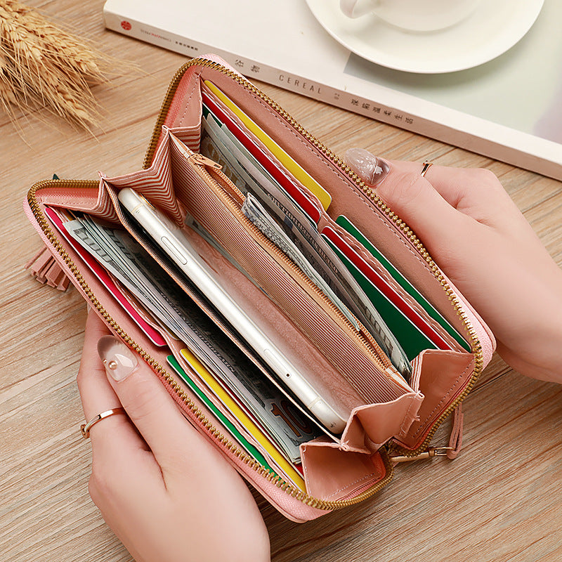 Portefeuille multi-cartes souple pour femme, grande capacité