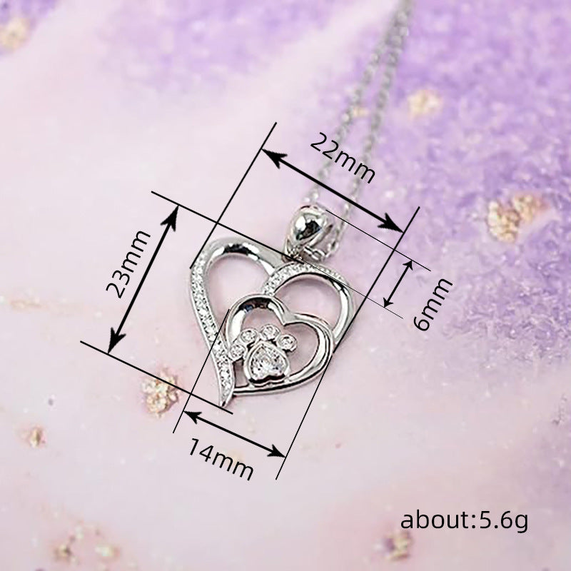 Women's Personalized Cat's Paw Love Necklace