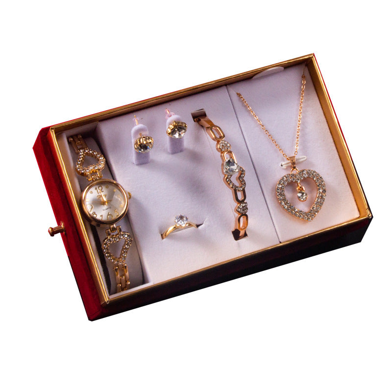 Goddess Festival With Hand Gift Set Watch Bracelet Necklace Ear Stud