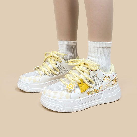 Breathable Mesh Casual Shoes Cute Korean Style Dopamine Shoes