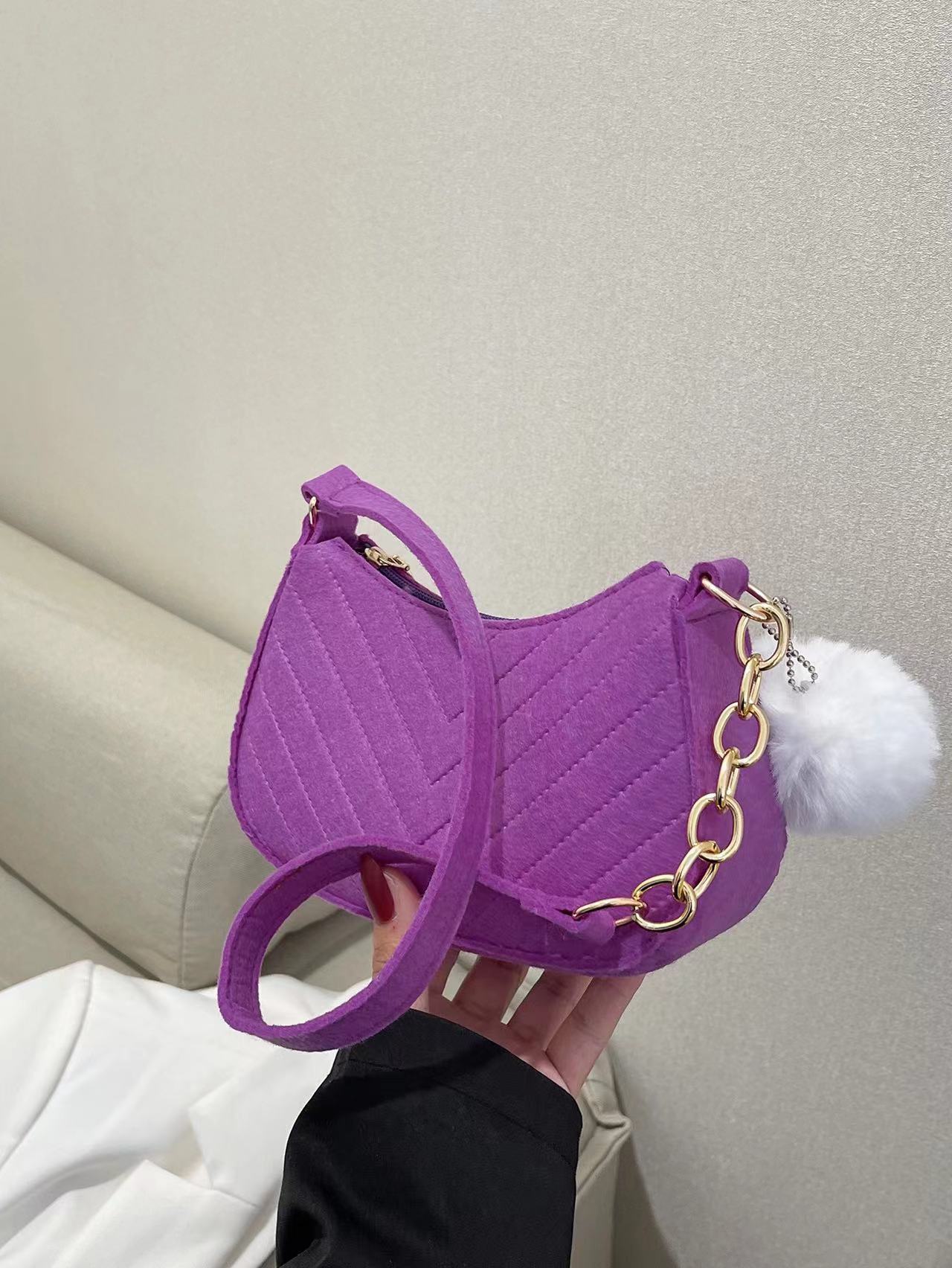 Sac messager décontracté rétro couleur unie pour femme
