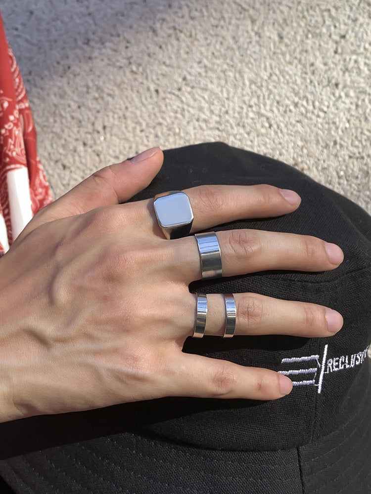 European And American Men's Ornament Hip Hop Trend Set Rings
