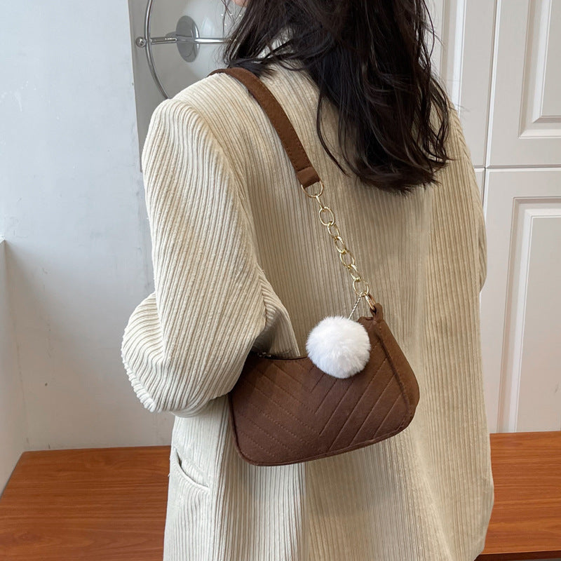 Sac messager décontracté rétro couleur unie pour femme