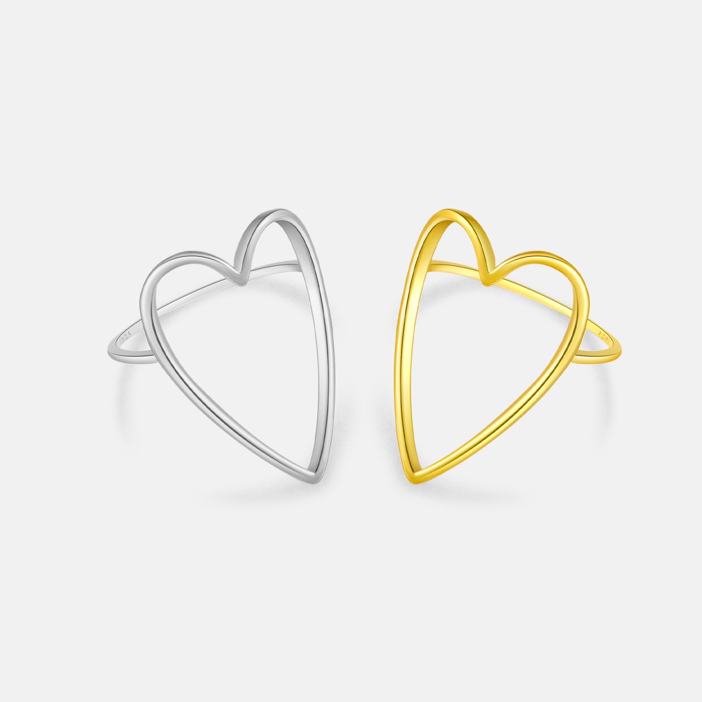 925 Sterling Silver Korean Ins High Sense Love Heart-shaped Ring Women