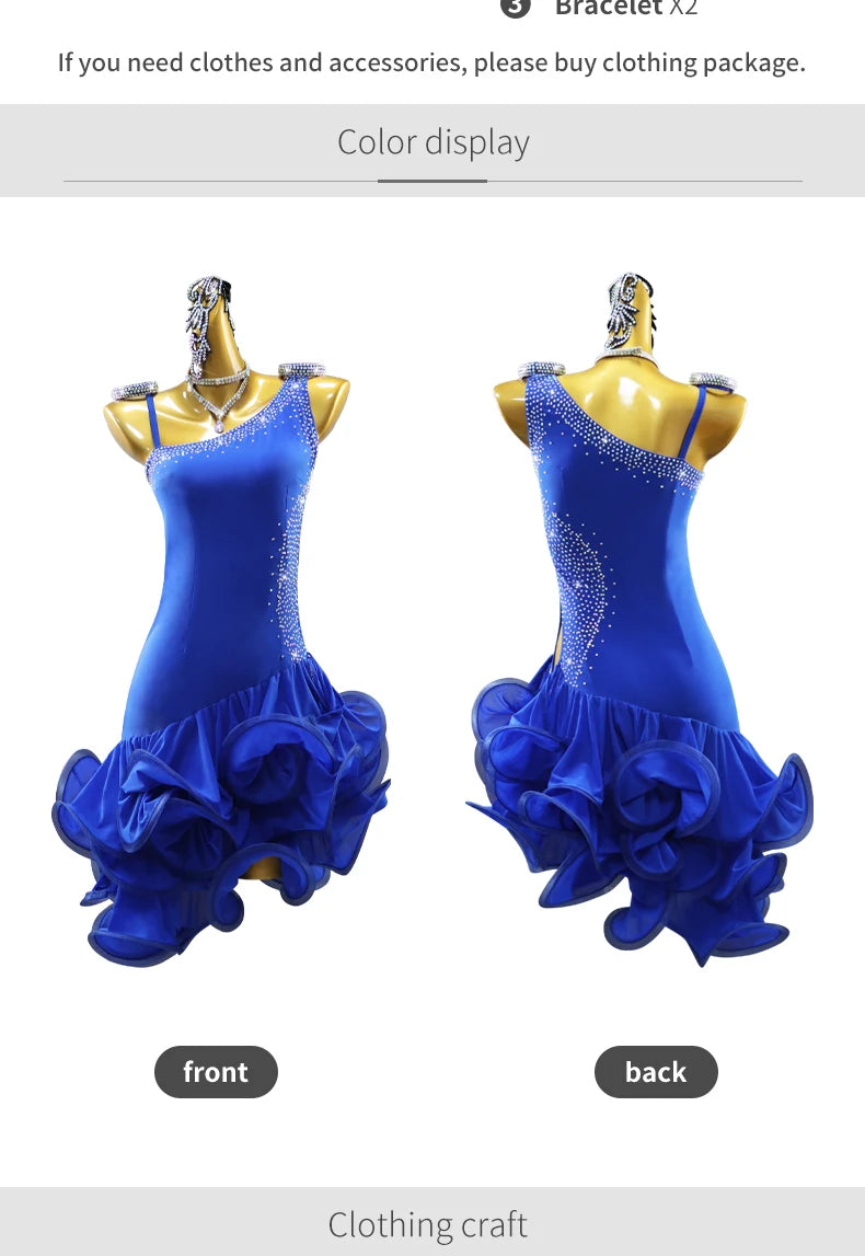 Womens Dress Latin American Clothes Girls Party Dance Stage Costume Practice Competition Costume 2025 Female Evening Sports Suit