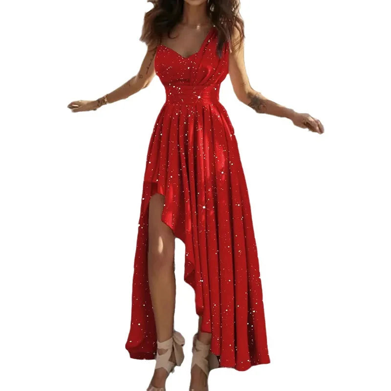 Women Evening Dresses Sexy Elegant Red Cocktail Party Chic Gala Graduation Luxury Formal Occasion Bridesmaid Gown Dress 2025