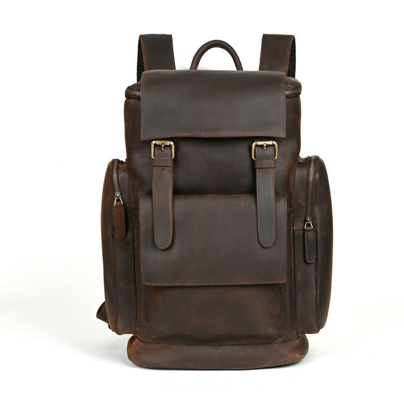 Sac à dos en cuir Crazy Horse Leather pour homme, première couche de cuir de vache
