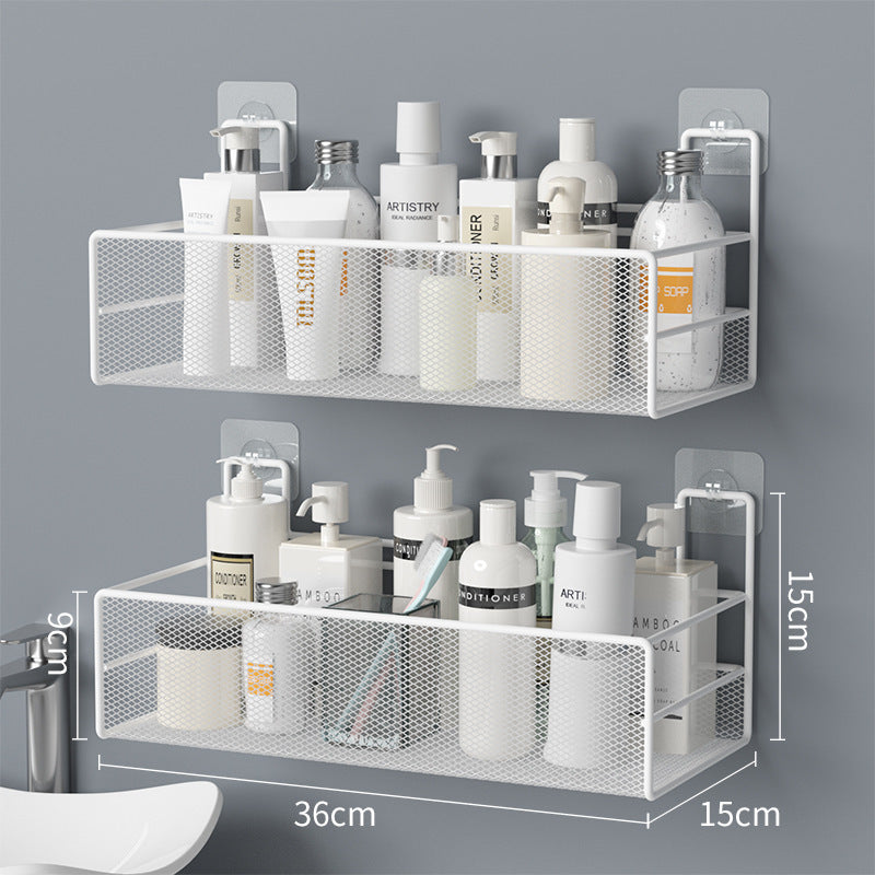 Wall-mounted bathroom shelf for storage