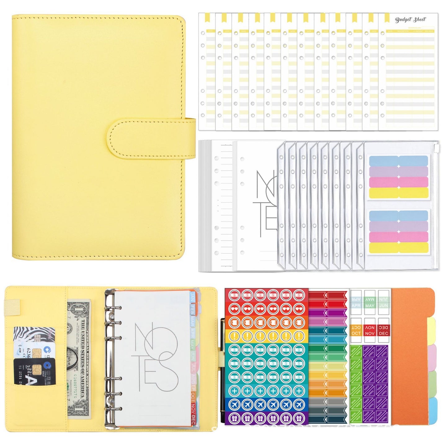 Leather loose-leaf accounting notebook financial planner