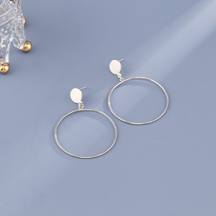 Exaggerated And Personalized Metal Circle Earrings Simple