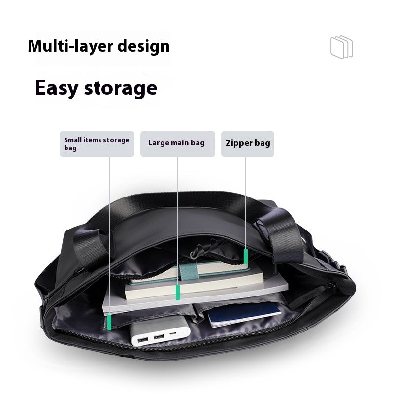 Sac messager à bandoulière multicouche grande capacité pour homme