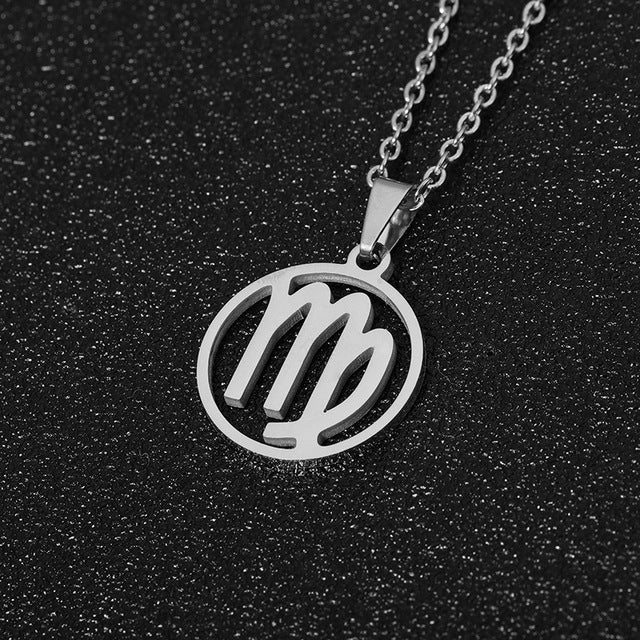 Collier en acier inoxydable plaqué sous vide avec 12 constellations