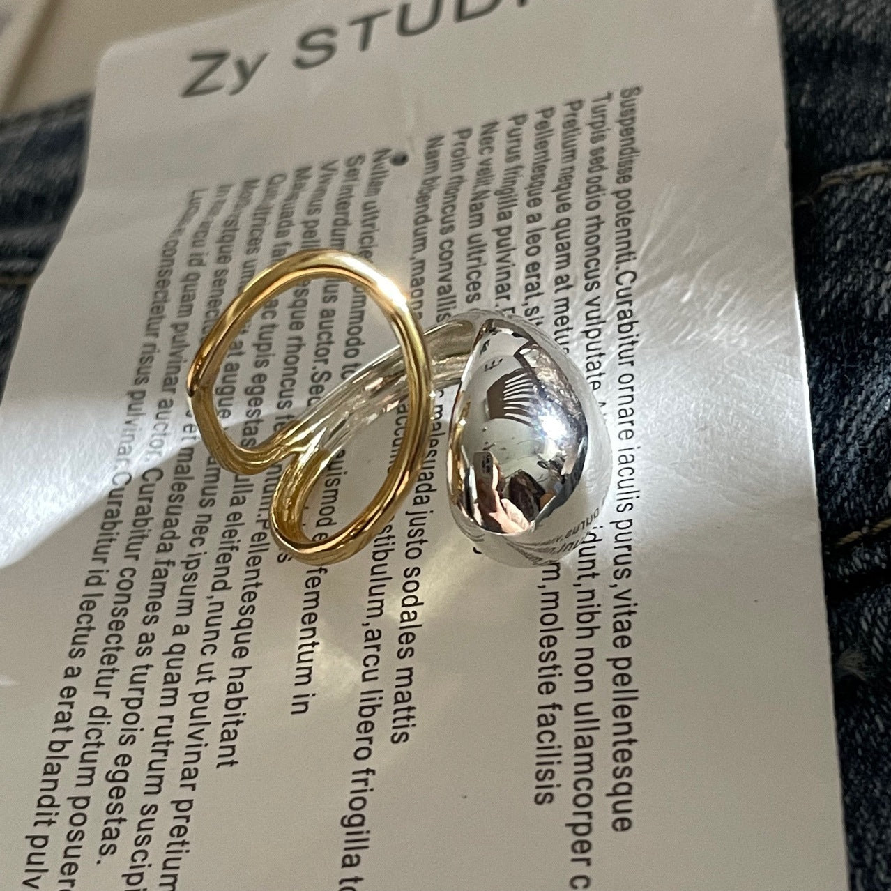 Exaggerated Personality Large And Small Ball Rings Fashionable And Irregular