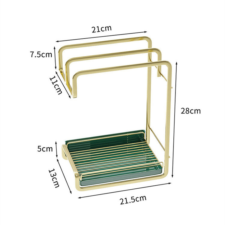 Multifunctional wall-mounted sponge holder and dish drainer rack