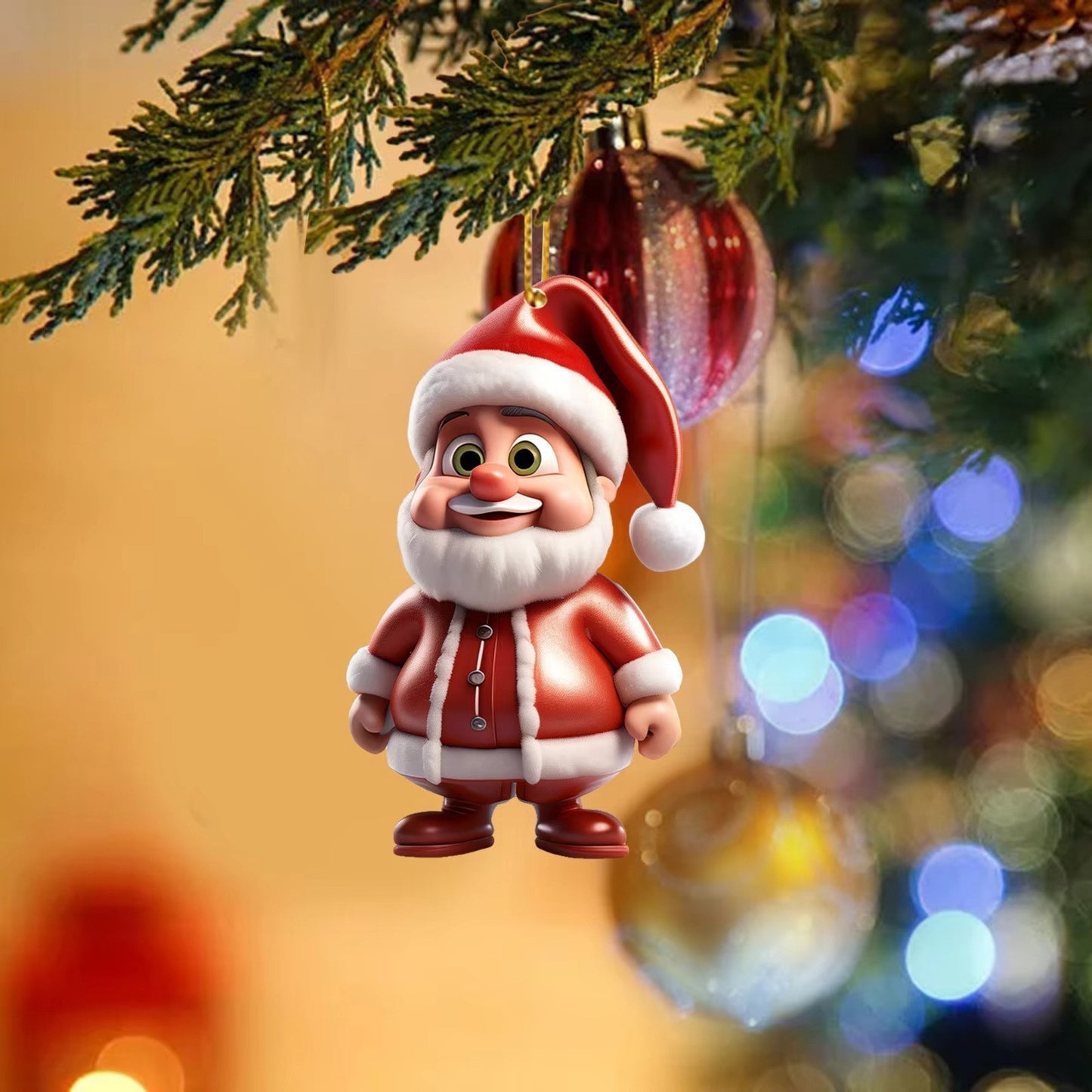 Acrylic Santa Claus Festival Atmosphere Decorations Pendant