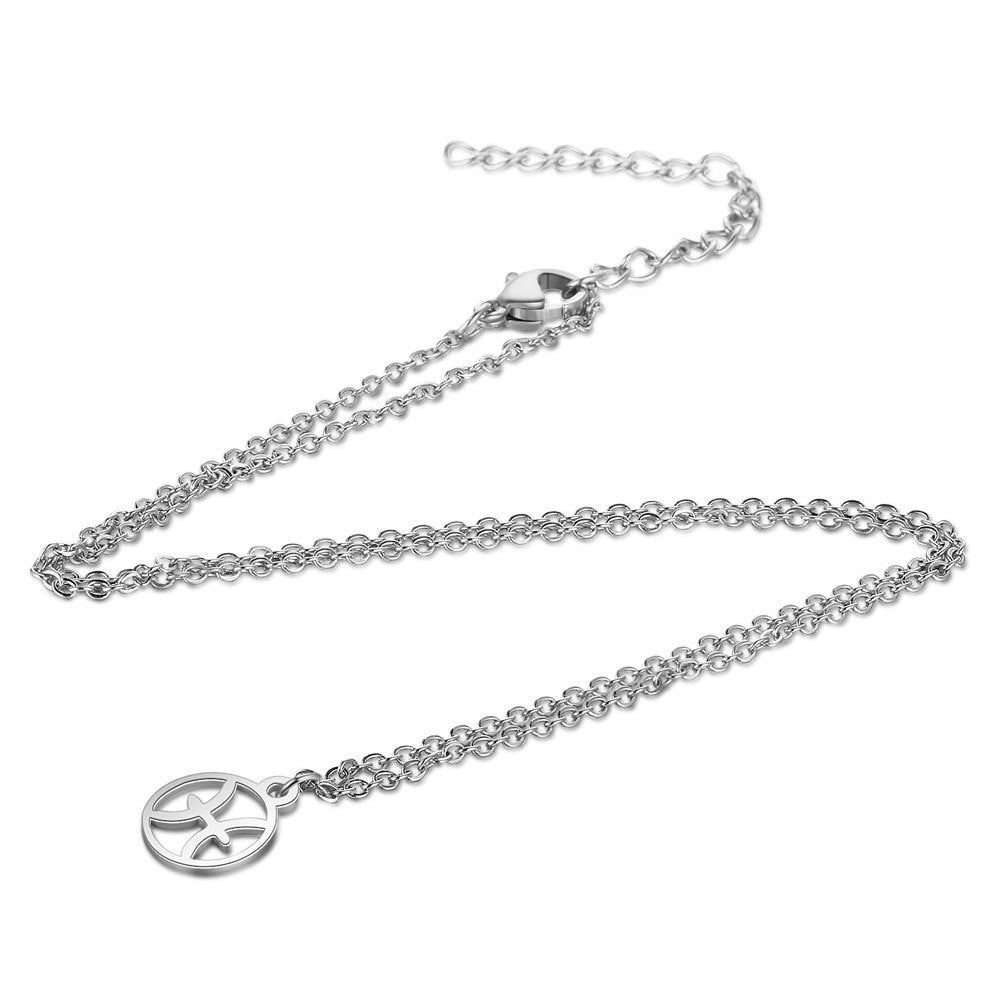 Collier en acier inoxydable plaqué sous vide avec 12 constellations