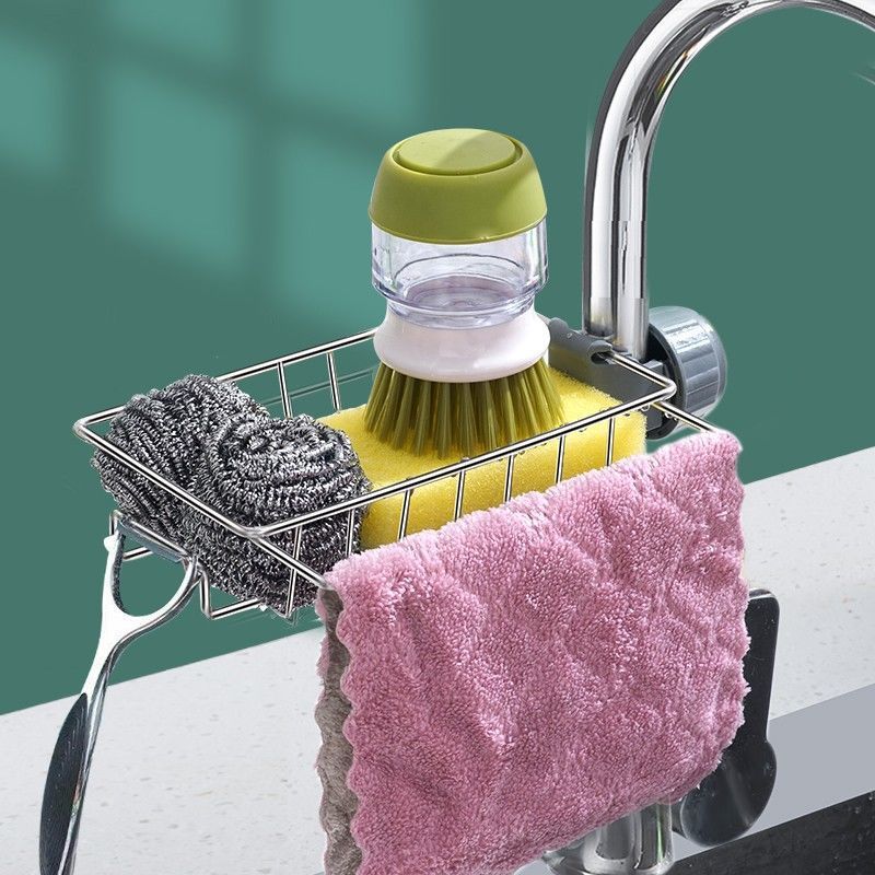 Égouttoir d'évier réglable, support de rangement pour éponge, support de robinet, égouttoir à savon, étagère, panier, organisateur, accessoires de cuisine et de salle de bain