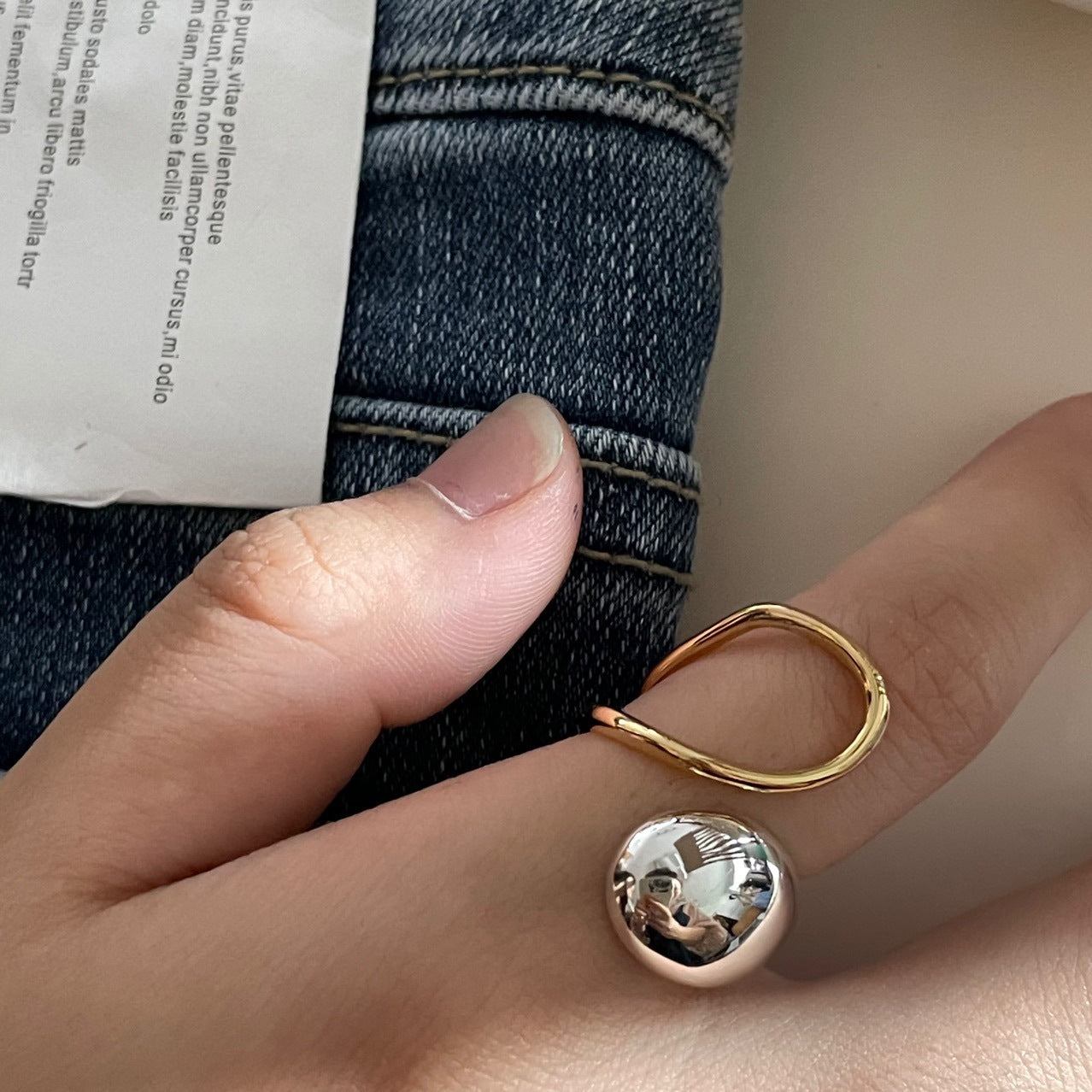 Exaggerated Personality Large And Small Ball Rings Fashionable And Irregular