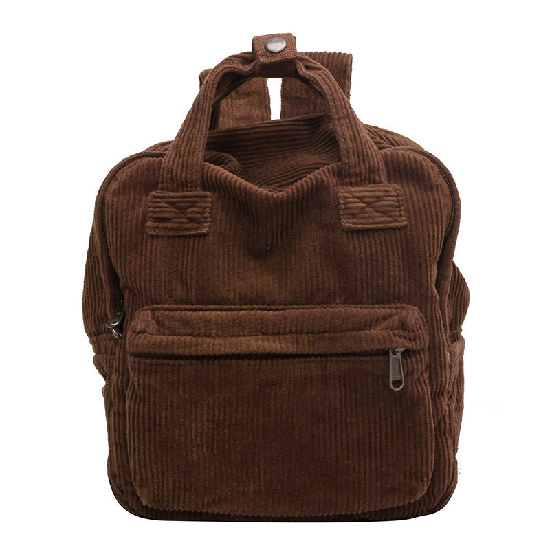 Sac à dos en velours côtelé assorti au quotidien pour femme