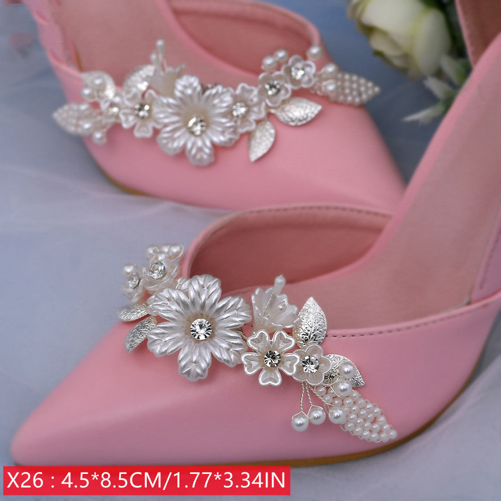 Chaussures de mariage à talons hauts pour femmes, accessoires de mode avec boucle, décoration de vêtements