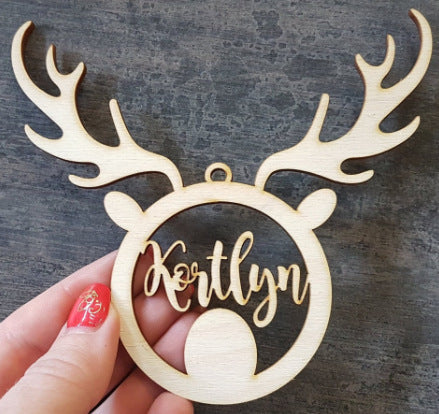 Pendentif en bois créatif dessin animé creux bricolage patte de chien patte de chat