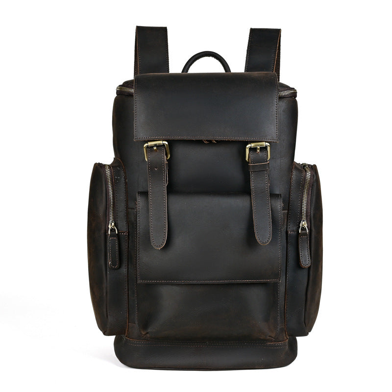 Sac à dos en cuir Crazy Horse Leather pour homme, première couche de cuir de vache