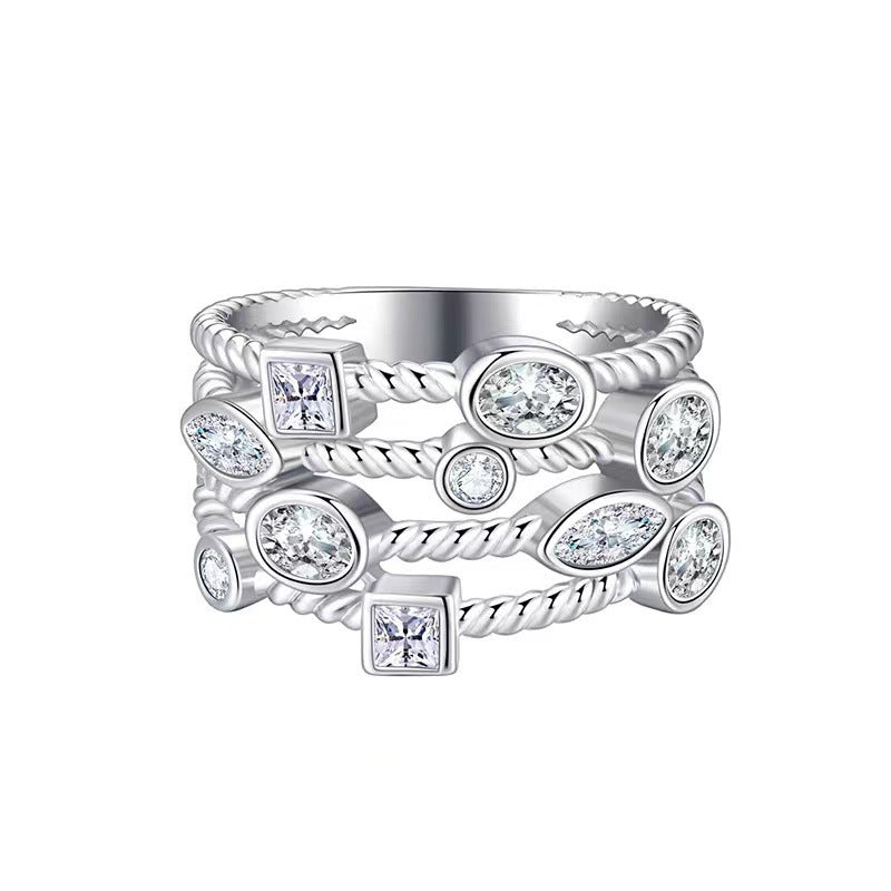 Cool Style Set Rings Diamond Light Luxury