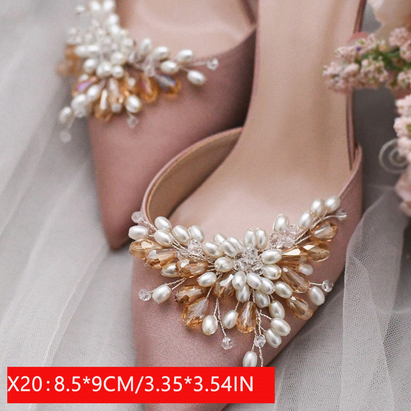 Chaussures de mariage à talons hauts pour femmes, accessoires de mode avec boucle, décoration de vêtements