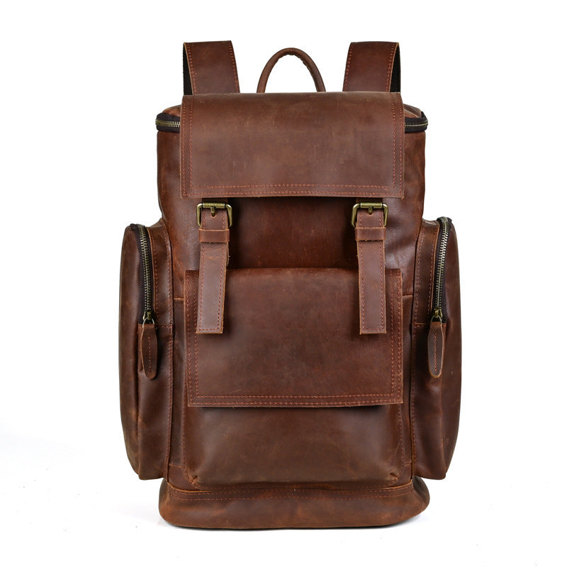 Sac à dos en cuir Crazy Horse Leather pour homme, première couche de cuir de vache