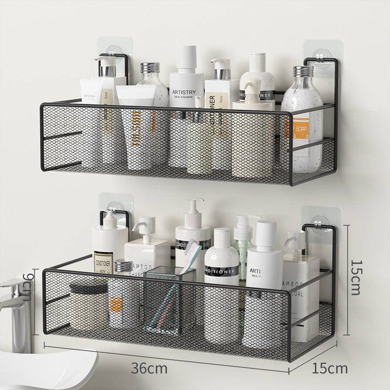Wall-mounted bathroom shelf for storage