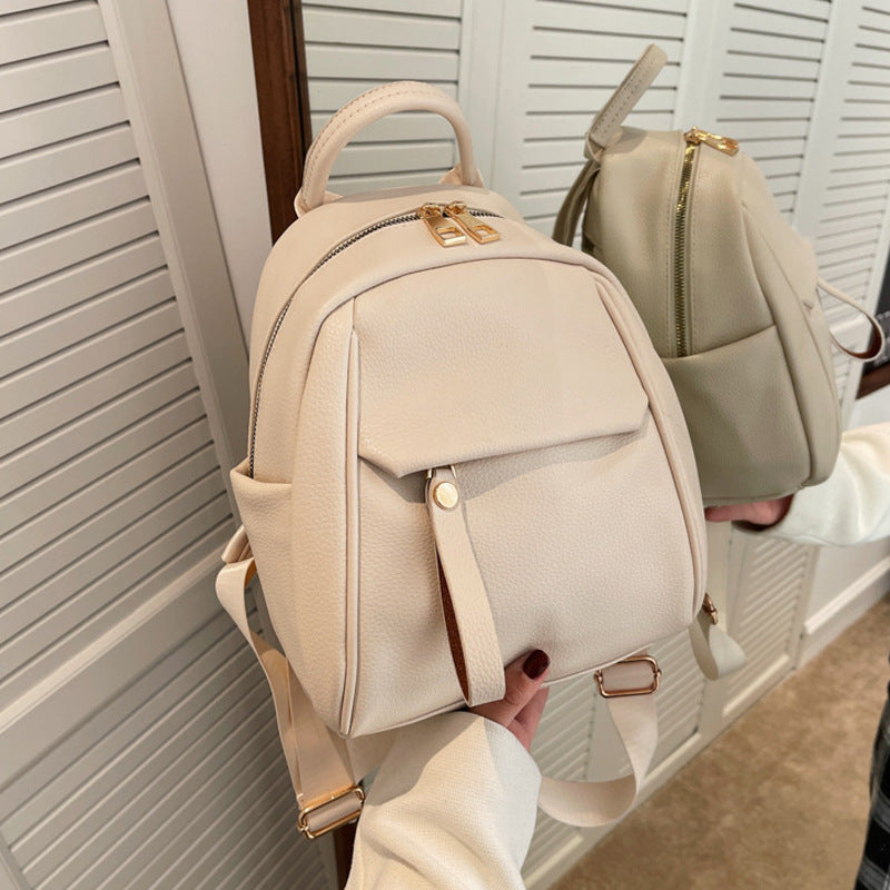 Sac à dos tendance en PU souple pour femme, petit, mignon, cartable pour étudiante