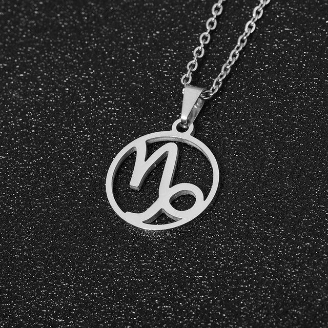 Collier en acier inoxydable plaqué sous vide avec 12 constellations