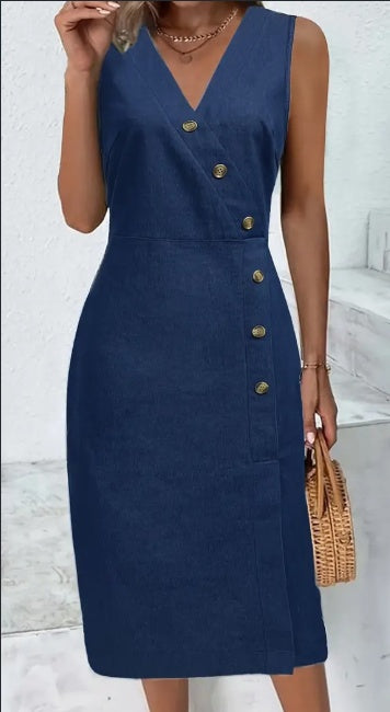 Jupe en jean sexy sans manches pour femme, nouvelle collection d'été, style européen et américain, robe décontractée et fine pour femmes