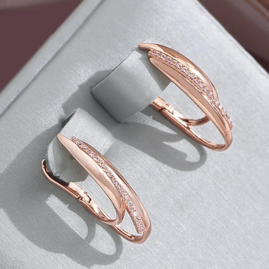 Boucles d'oreilles élégantes en zircon pour femmes, de haute qualité, de style européen et américain