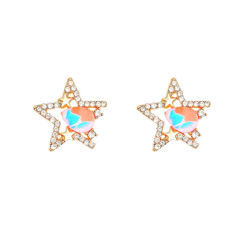 Boucles d'oreilles à tige pentagramme, élégantes et luxueuses, à prix abordable, Advanced Sense