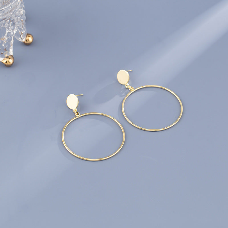 Exaggerated And Personalized Metal Circle Earrings Simple