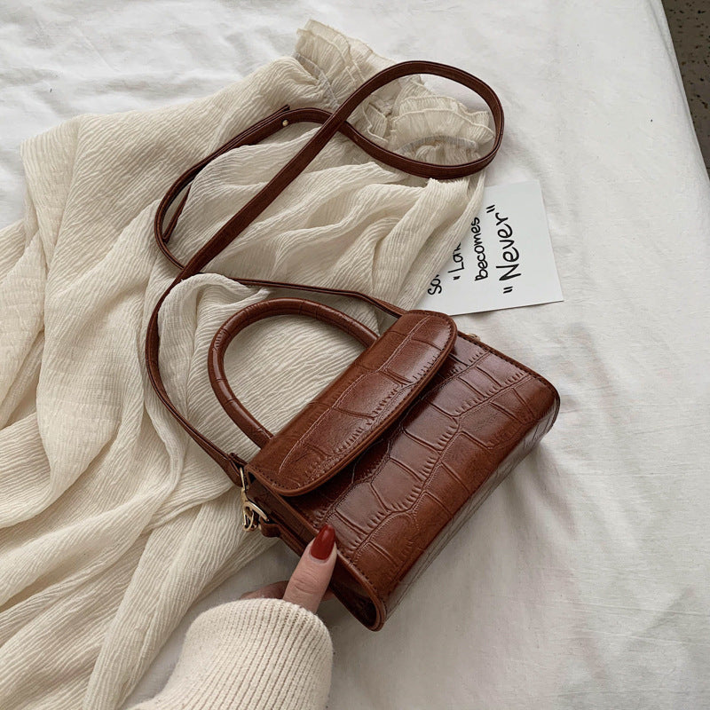 Hand-held All-match Shoulder Bag Fashion Western Stone Pattern Small Square Bag